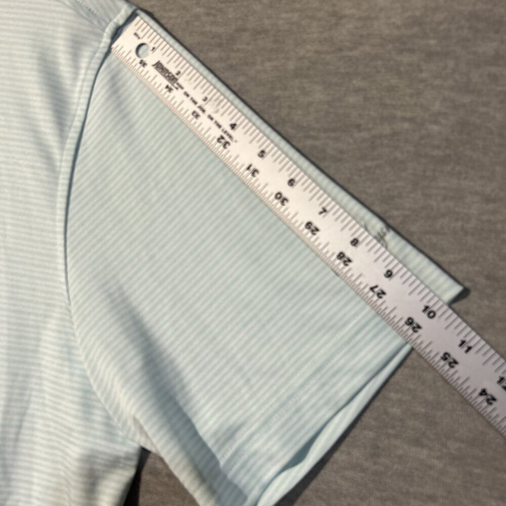 Walter Hagen Essentials Polo Shirt Mens XL Teal Striped Short Sleeve Golf - Picture 5 of 6